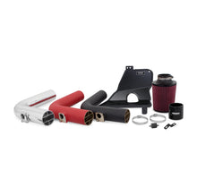 Load image into Gallery viewer, Mishimoto 2015 Subaru STi performance cold air intake in wrinkle red, showing the sleek and durable intake pipe with filter attachment