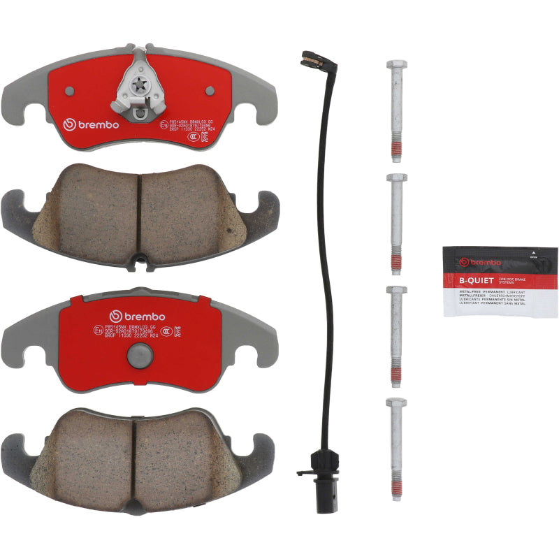 Brembo OE ceramic front brake pads for Audi A6 C7 and Q5, showing the high-quality brake pad with Brembo branding.