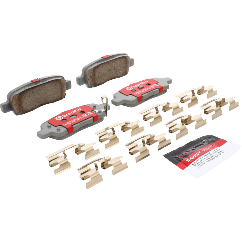 Brembo OE ceramic rear brake pads for Infiniti Q50 2013+ and Q60 Coupe 2016+ with high-performance brake pad design