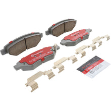 Load image into Gallery viewer, Brembo OE ceramic brake pads for 2013+ Cadillac CTS and 2009-2015 Chevrolet Camaro, front and rear, showing the brake pad design.