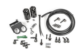 Radium Engineering 15-19 Corvette Z06 dual catch can kit with fluid lock, oil catch cans for engine venting and oil separation.
