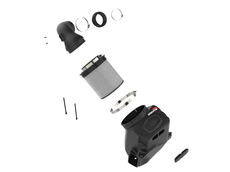 aFe Momentum HD cold air intake system with Pro DRY S filter installed in a 2020-2024 GM trucks and SUVs with 3.0L engine