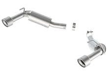 Load image into Gallery viewer, Borla axle back exhaust system for 2014-2015 Camaro SS 6.2L V8 with single split rear exit, viewed from the rear.