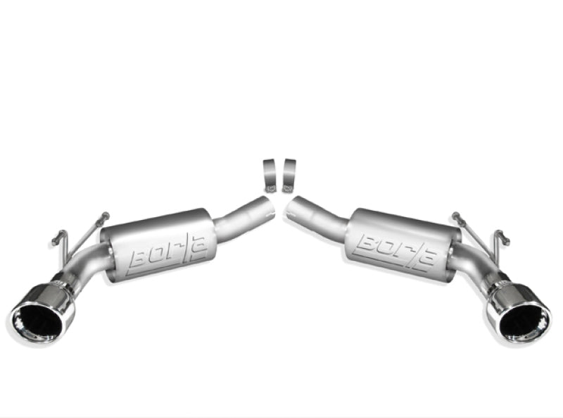 Borla 2010 Camaro 6.2L V8 S-type exhaust rear section, stainless steel catback exhaust system for improved performance and sound.