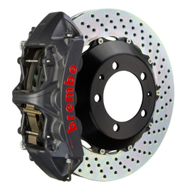 Brembo 20+ Corvette C8/C8 Z51 GTS BBK 6-piston front brake kit with drilled black 380x32 cast rotors and performance slot design
