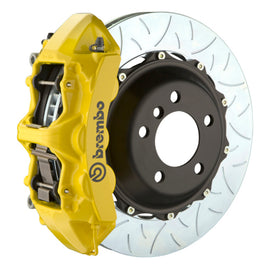 Brembo 20+ Corvette C8 Z51 rear performance slotted brake kit with 6-piston cast rotor in yellow, 380x32mm two-piece design
