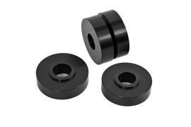 Black anodized BMR F-Body motor mount solid bushing upgrade kit for 1993-2002 Camaro and Firebird engine mounts.
