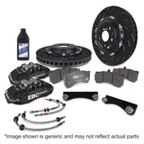 EBC Racing 13-22 VW Golf GTI (Mk7/Mk8) Black 6 Piston Apollo Calipers 355mm Rotors Big Brake Kit