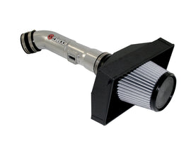 aFe Takeda Stage-2 PDS cold air intake for Infiniti G35 V6 3.5L, showing the polished aluminum intake tube and filter.