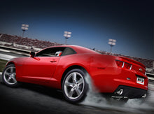 Load image into Gallery viewer, Borla axle back exhaust rear section for 2010 Chevrolet Camaro 6.2L V8, showcasing polished stainless steel pipes and muffler.