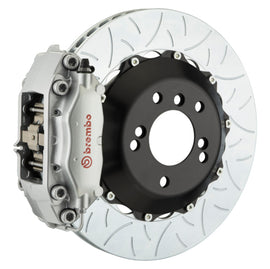 Brembo 22+ GT86 rear brake kit with 4-piston cast slotted 345x28mm two-piece rotor in silver for performance braking.