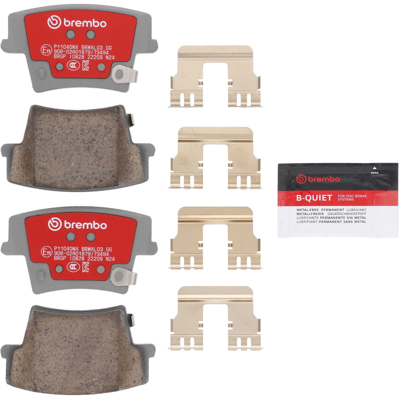 Brembo OE ceramic rear brake pads for 2007+ Dodge Challenger and 2010+ Dodge Charger, high-performance brake component.