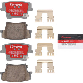 Brembo OE ceramic rear brake pads for 2007+ Dodge Challenger and 2010+ Dodge Charger, high-performance brake component.
