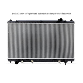 Mishimoto 16-24 Infiniti Q50/Q60 3.0T replacement radiator, new aluminum cooling component with hoses installed.