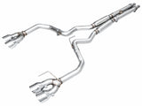 AWE 2024 Ford Mustang Dark Horse S650 RWD Track Edition Cat-Back Exhaust w/ Quad Chrome Silver Tips