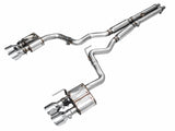AWE 2024 Ford Mustang GT Fastback S650 RWD SwitchPath Cat-Back Exhaust w/ Quad Chrome Silver Tips