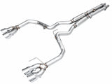 AWE 2024 Ford Mustang GT Fastback S650 RWD Track Edition Cat-Back Exhaust w/ Quad Chrome Silver Tips