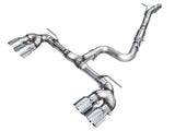 AWE Tuning MK8 Volkswagen Golf R 3in Track Edition Quad Exhaust - Chrome Silver Tips
