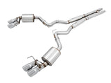 AWE Tuning 2018+ Ford Mustang GT (S550) Cat-Back Exhaust - Touring Edition (Quad Chrome Silver Tips)