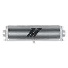 Load image into Gallery viewer, Mishimoto silver oil cooler for 2021+ BMW G8X M3 and M4, featuring a sleek metal design for efficient engine cooling.