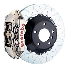 Brembo 22+ GTR rear brake kit with 4-piston billet caliper and 345x28 slotted 2-piece nickel rotor for Toyota GR86.