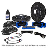 EBC Racing 17-21 Honda Civic Type-R (FK8) Black Apollo-6 Calipers 380mm Rotors Front Big Brake Kit