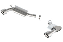 Load image into Gallery viewer, Borla axle back exhaust system for 2010 Camaro 6.2L V8, rear section with polished tips and dual exhaust pipes.