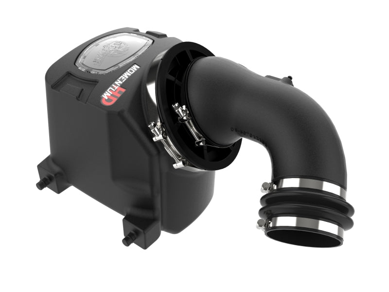 aFe Momentum HD cold air intake system with Pro DRY S filter installed in a 2020-2024 GM trucks and SUVs with 3.0L diesel engine