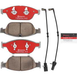 Brembo OE ceramic front brake pads for Audi A6 C7 and A8 D4 models, featuring high-performance brake pad design.