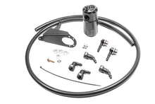 Load image into Gallery viewer, Radium Engineering Chevrolet Corvette LT1 PCV oil catch can kit with black can and hoses installed on engine bay.