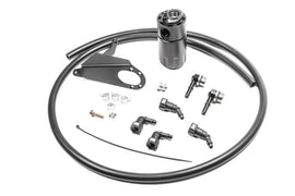 Radium Engineering Chevrolet Corvette LT1 PCV oil catch can kit with black can and hoses installed on engine bay.