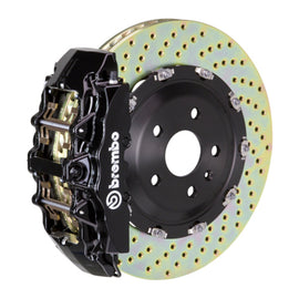 Brembo 20+ Corvette C8 front GT BBK 6-piston cast 380x34mm drilled black performance brake rotor with slot design