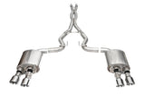 Corsa 24+ Ford Mustang Dark Horse 5.0L 3.0in Dual Rear Exit Cat-Back w/Twin 4.5in Polish Slash Tips
