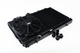 CSF 01-07 Mitsubishi Evo 7/8/9 Full-Slim Radiator w/12in Fan & Shroud/-16AN - Black
