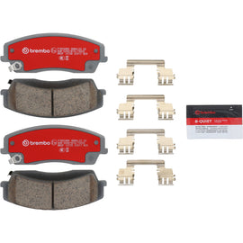 Brembo OE ceramic front brake pads for 2007+ Dodge Challenger Coupe and 2010+ Dodge Charger, shown in a close-up image.