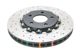 DBA 05-10 Ford Mustang GT / 11-13 V6 Front Drilled & Slotted 5000 Series 2 Piece Rotor w/ Black Hat