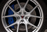 DBA 09-11 Volkswagen CC VR6 3.6L Front 5000 Series 2-Piece Cross Drilled Wavey Rotor w/Black Hat