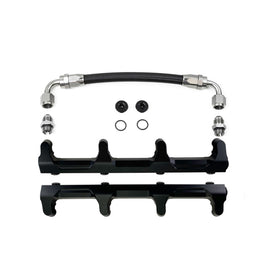 DeatschWerks Chevrolet LSA/LS9 fuel rails with crossover, metal fuel rails for high-performance LS engine applications.