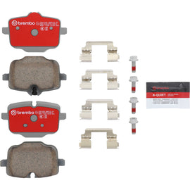 Brembo OE ceramic brake pads for rear of 2018+ BMW 3-Series G20 G80 G28 and 2020+ BMW 4-Series, showing brake pad set.