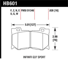 Load image into Gallery viewer, Hawk Performance racing front brake pads for Infiniti FX50, Nissan 370Z, and G37, designed for high-performance braking.
