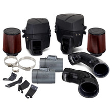 Load image into Gallery viewer, Mishimoto 2023+ Nissan Z cold air intake with modular rotomold design, featuring hoses, filters, and intake components on engine bay.