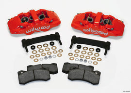 Wilwood AERO6 front brake caliper and bracket kit in red for 97-13 C5/C6 Corvette with OEM HD/Z51 rotors, big brake upgrade.