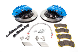 Alcon 2009+ Nissan GT-R R35 Sky Blue big brake kit with 412x36mm rotors and 6-piston calipers on front axle.