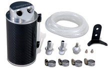 Load image into Gallery viewer, Mishimoto oil catch can kit for Nissan 350Z and Infiniti G35 VQ35DE, showing the baffled catch can with hoses and fittings.