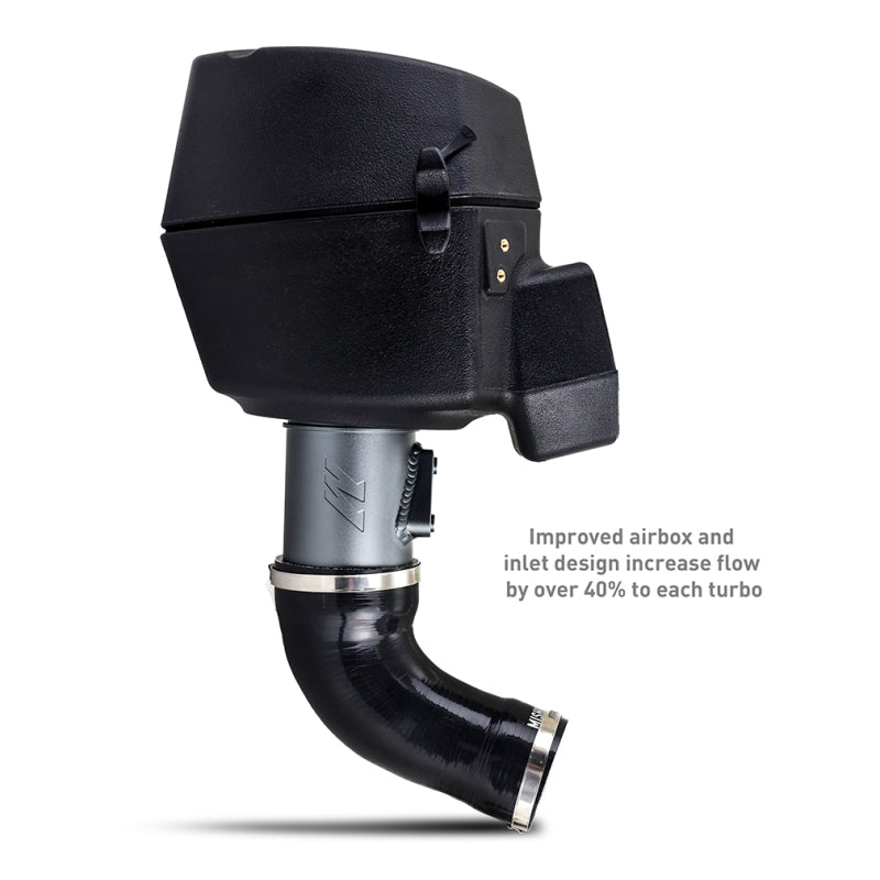 Mishimoto 2023+ Nissan Z cold air intake system with modular rotomold design, showcasing the sleek intake tube and filter assembly.