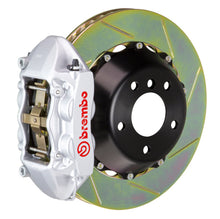 Load image into Gallery viewer, Brembo performance brake kit for Mercedes SL55 AMG, silver 2-piece slotted rear brake rotor with 4 pistons, 380x28mm size.