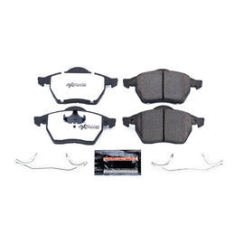 PowerStop Z26 street performance front brake pads with hardware for 00-03 Audi TT, designed for enhanced braking performance.