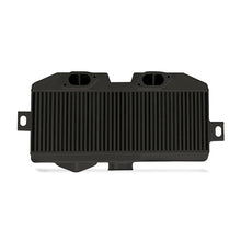 Load image into Gallery viewer, Mishimoto Subaru 08-15 WRX STi top-mount intercooler kit with black powder-coated finish and black hoses installed on vehicle