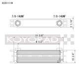 Koyo 35 Row Oil Cooler 11.25in x 11in x 2in (-10AN ORB provisions)