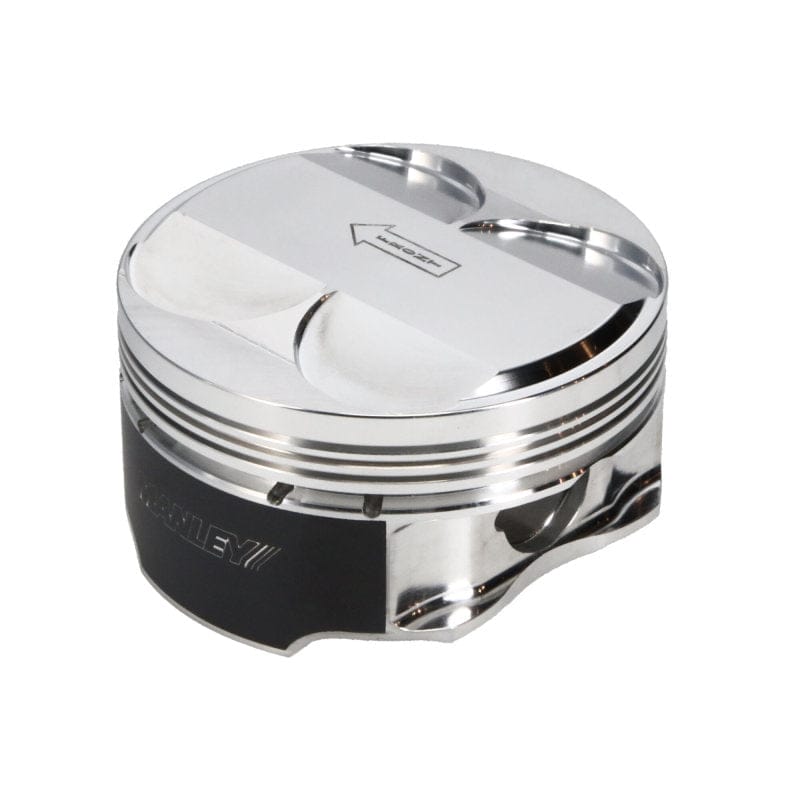 Manley Performance Piston Sets - Forged - 6cyl Manley 03-07 Nissan 350Z/ Maxima 81.4mm Stroker 96.5mm +1.0 Bore 11.0:1 Dome Piston Set w/Rings